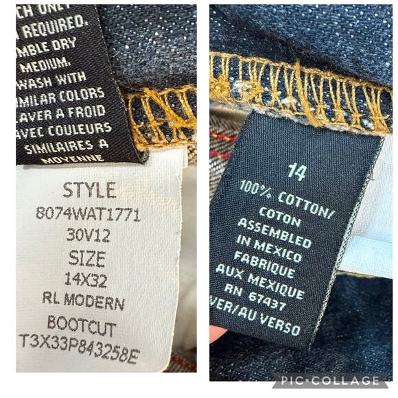 Vintage Polo Ralph Lauren Jeans Company Modern Bootcut Jeans Size 14 Dark Wash - Picture 10 of 13